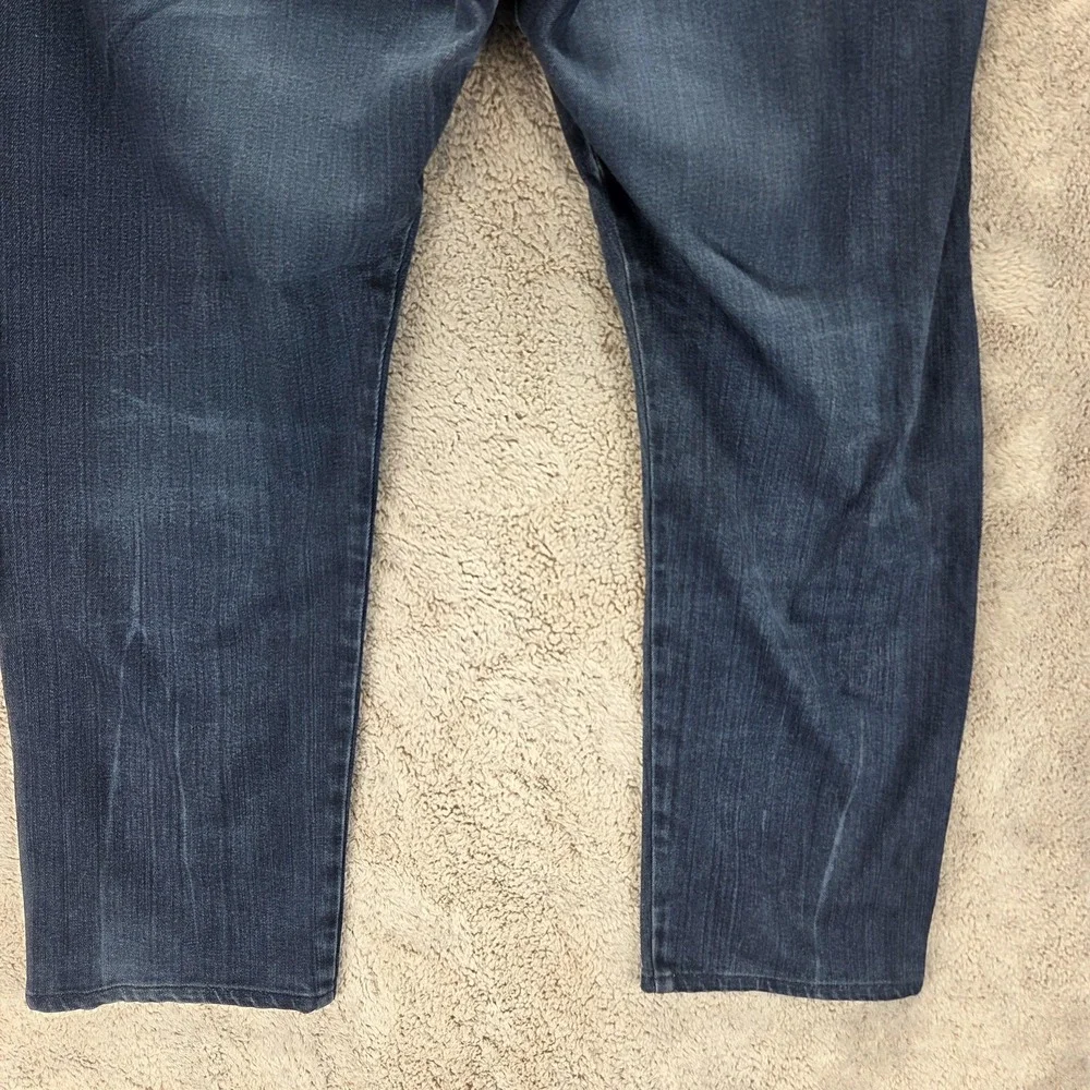 Diesel Jeans Mens 38x34 Blue D-Bazer Tapered Button Fly Distressed Altered Hem